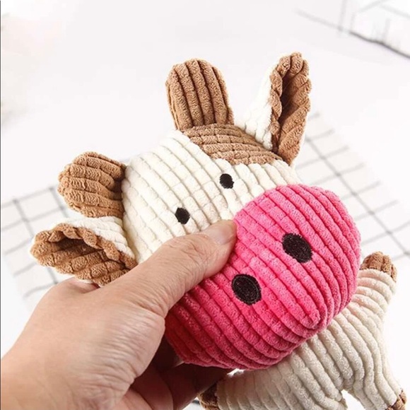 🐮HP🐶 Dog pet toy plush cow sound cute doll - Picture 2 of 4